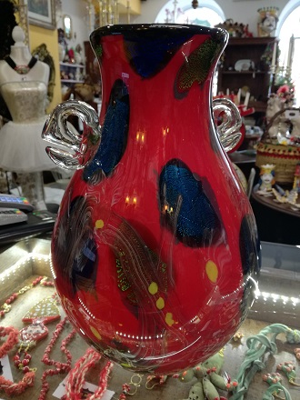 Vaso di Vetro Murano Vaso da Fiori Stile Antico 37cm 